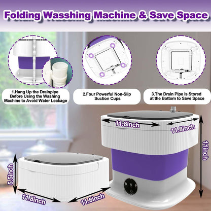 Portable Washing Machine,10L, Foldable Washer,3 Modes Deep Cleaning Of Underwear, Baby Clothes And Other Small Clothes. Suitable For Apartme